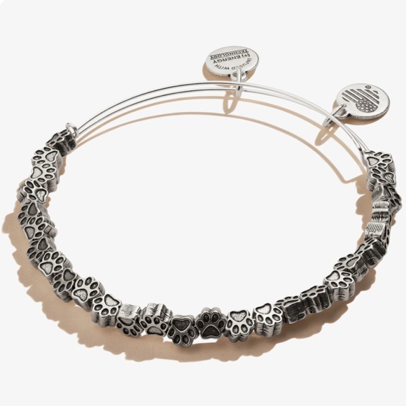Alex and Ani Paw Print Beaded Bangle - Picture 1 of 5